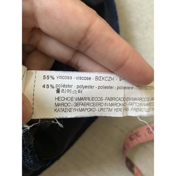 Zara Collection Black & Blue Striped Midi A Line Skirt Size S - Picture 7 of 7